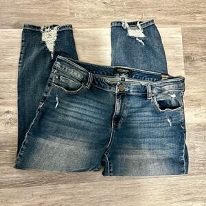 Liverpool Womens 14 Kennedy Crop Straight Jean Distressed